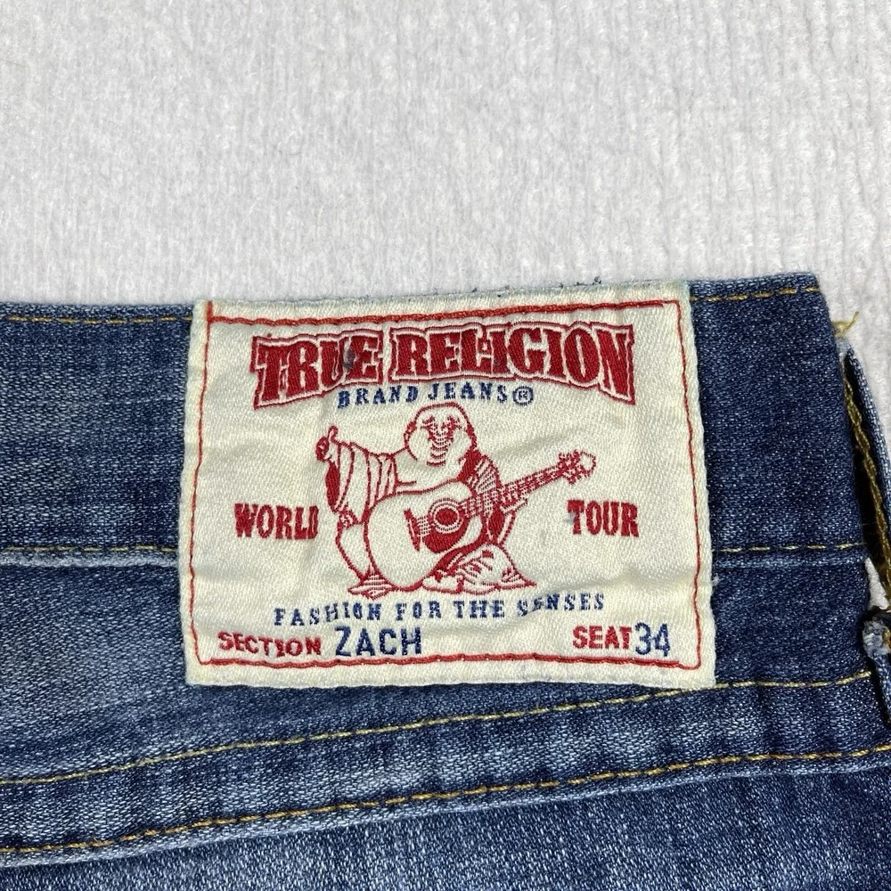 True Religion Jeans Mens 31x26‎ Blue Denim Zach Button Fly Vintage Y2K Pants
